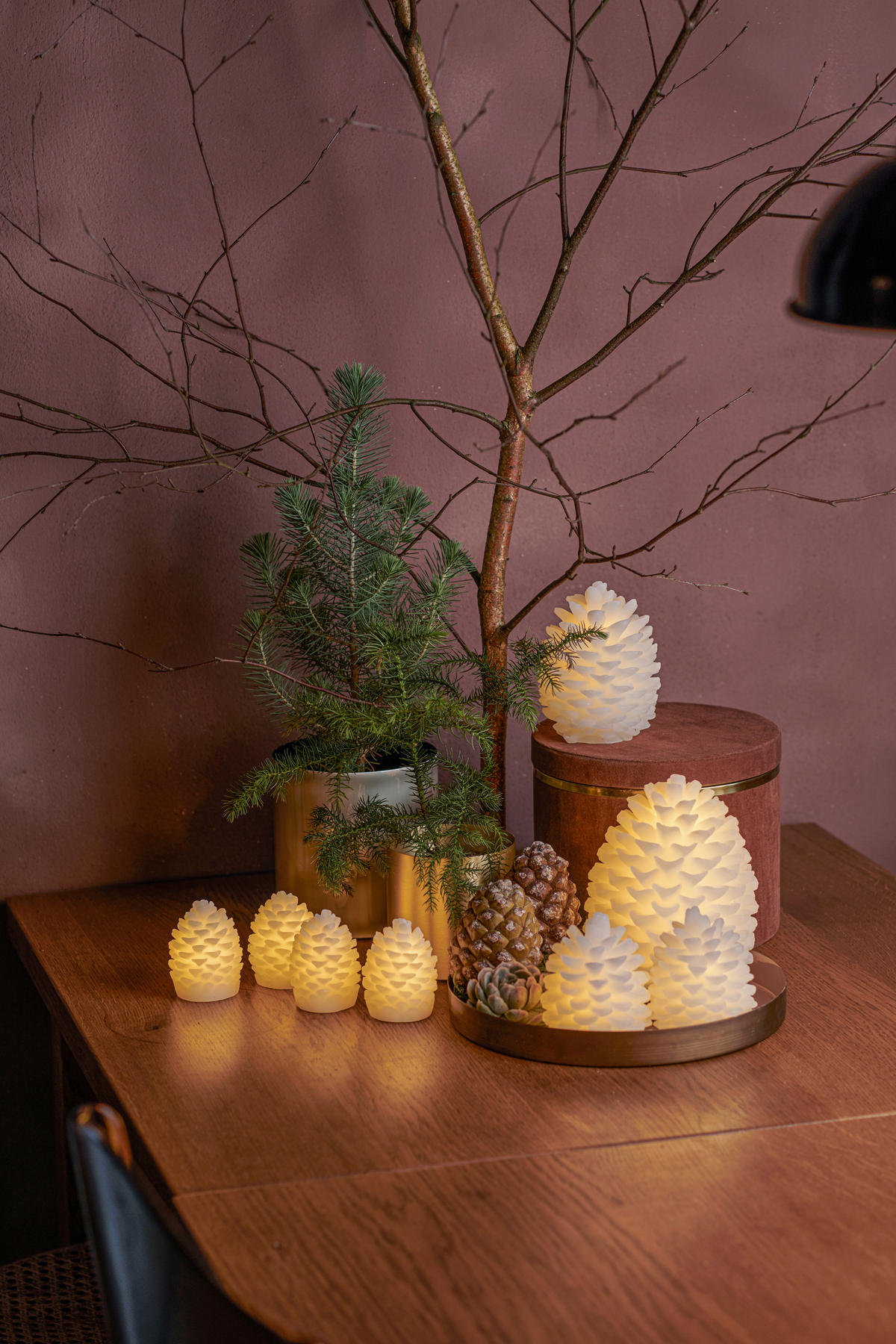 LED-KERZE  - Weiß, KONVENTIONELL, Naturmaterialien (8/10cm)