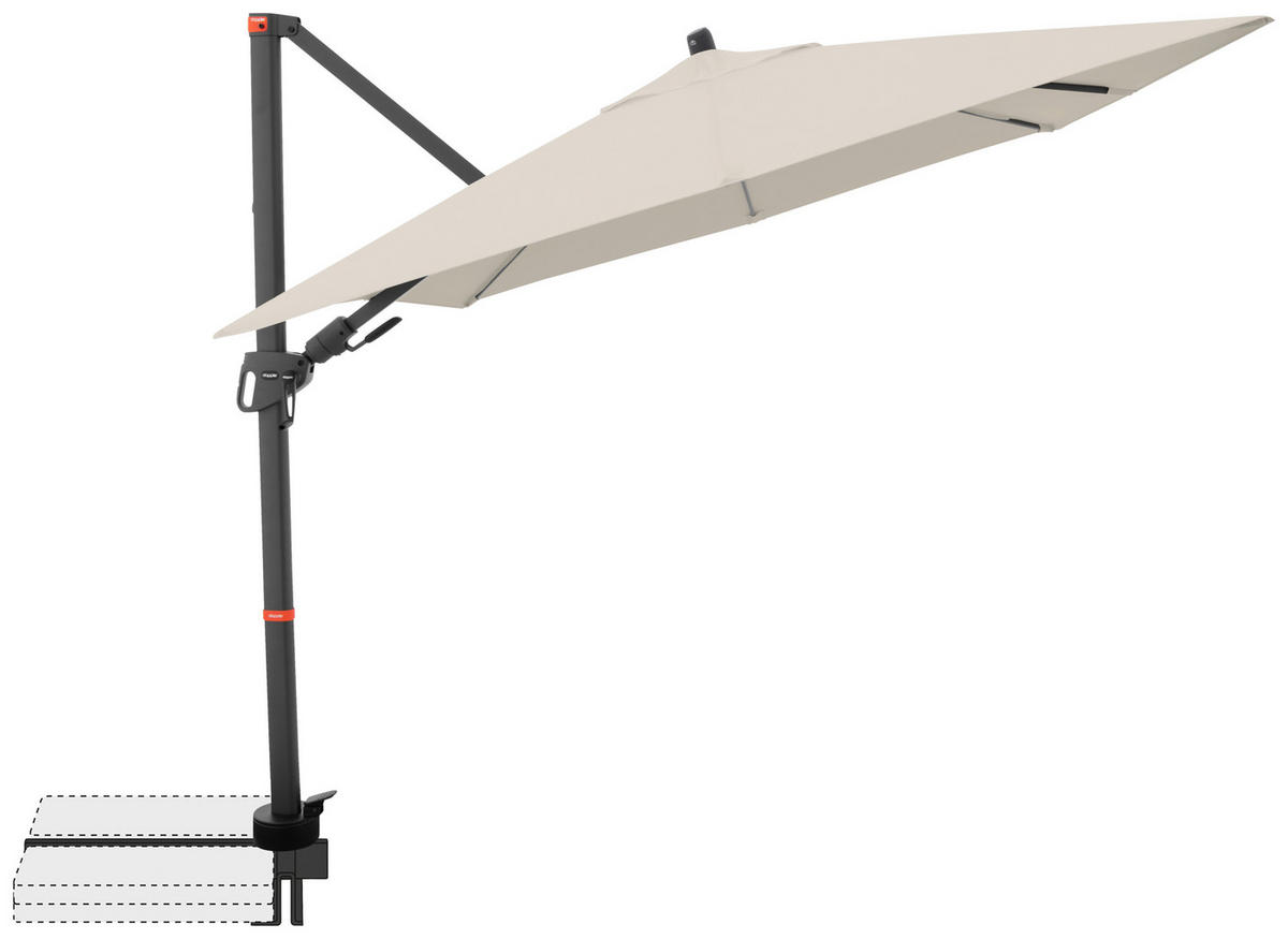 AMPELSCHIRM 210x210 cm  - Anthrazit/Naturfarben, Basics, Textil/Metall (210/210cm) - Doppler