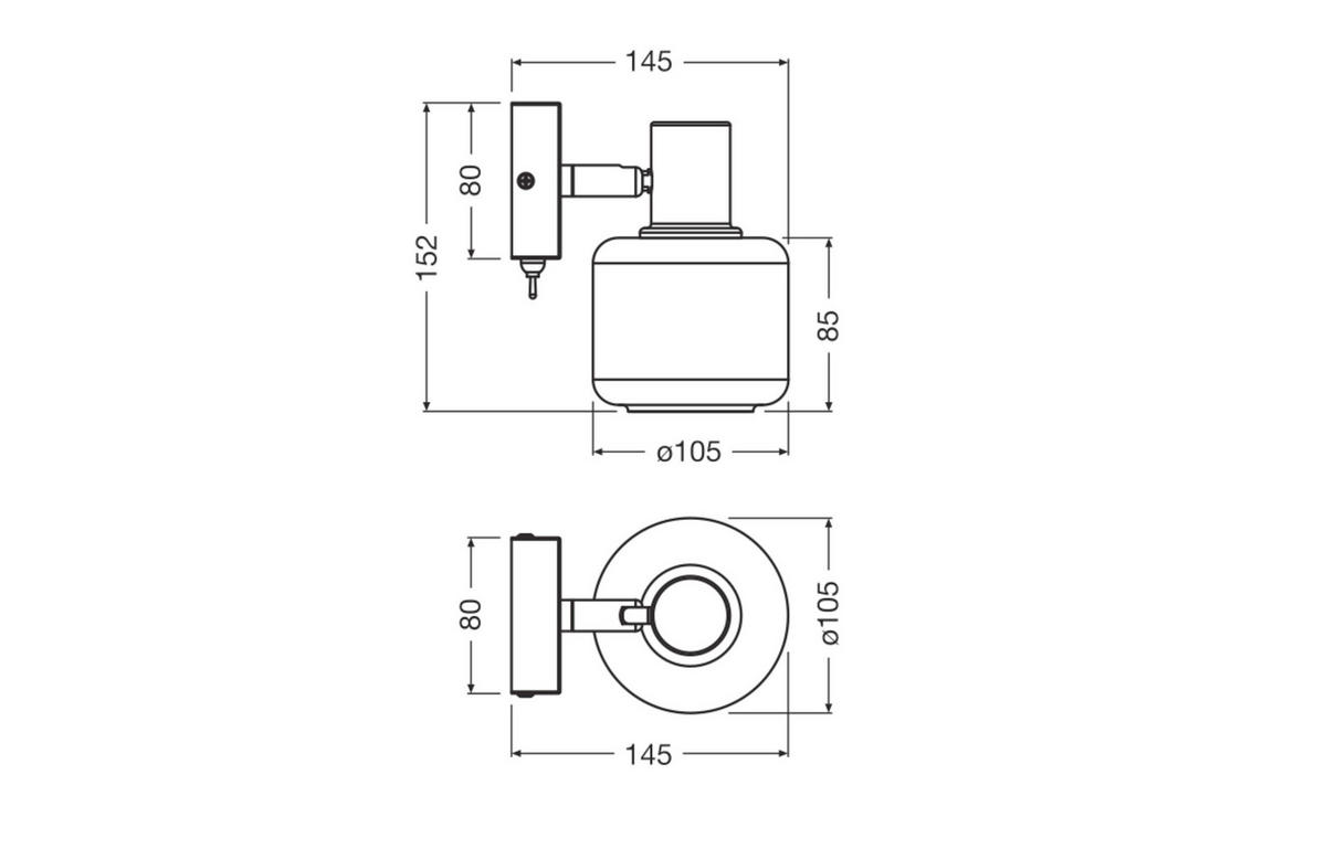 LED-STRAHLER 10,5/14,5/15,2 cm   - Basics, Glas/Metall (10,5/14,5/15,2cm) - Osram