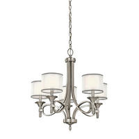 LUSTER, 63.5/75.6 cm  - strieborná, Konventionell, kov/sklo (63.5/75.6cm) - Elstead Lighting