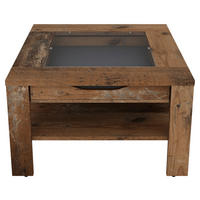 COUCHTISCH quadratisch Alteiche  - Alteiche, Design, Glas/Holzwerkstoff (67/43/67cm) - MID.YOU