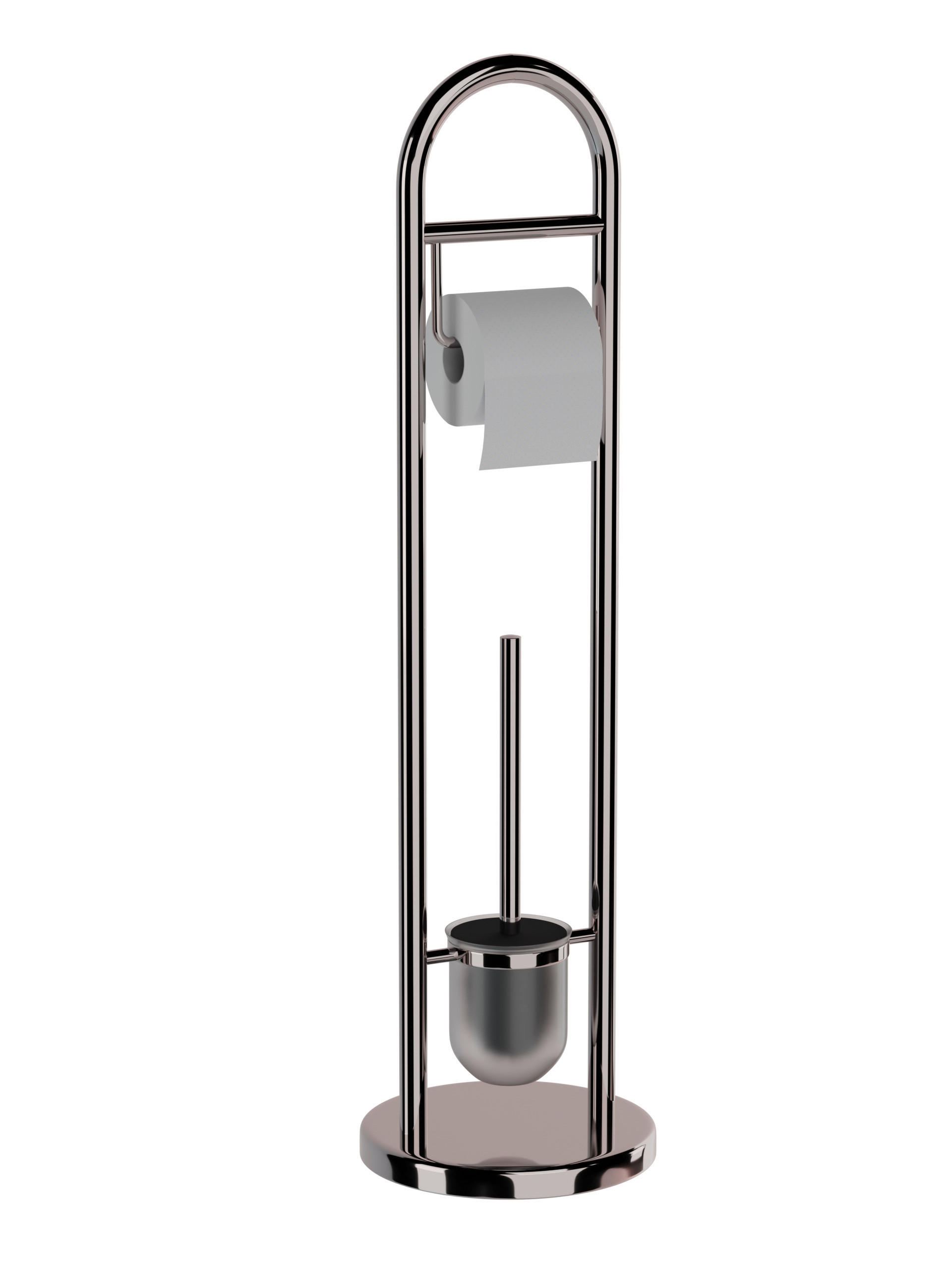 WC-BÜRSTENKOMBINATION in Metall  Kunststoff   - Chromfarben/Transparent, Basics, Kunststoff/Metall (20,5/80/20,5cm) - Sadena