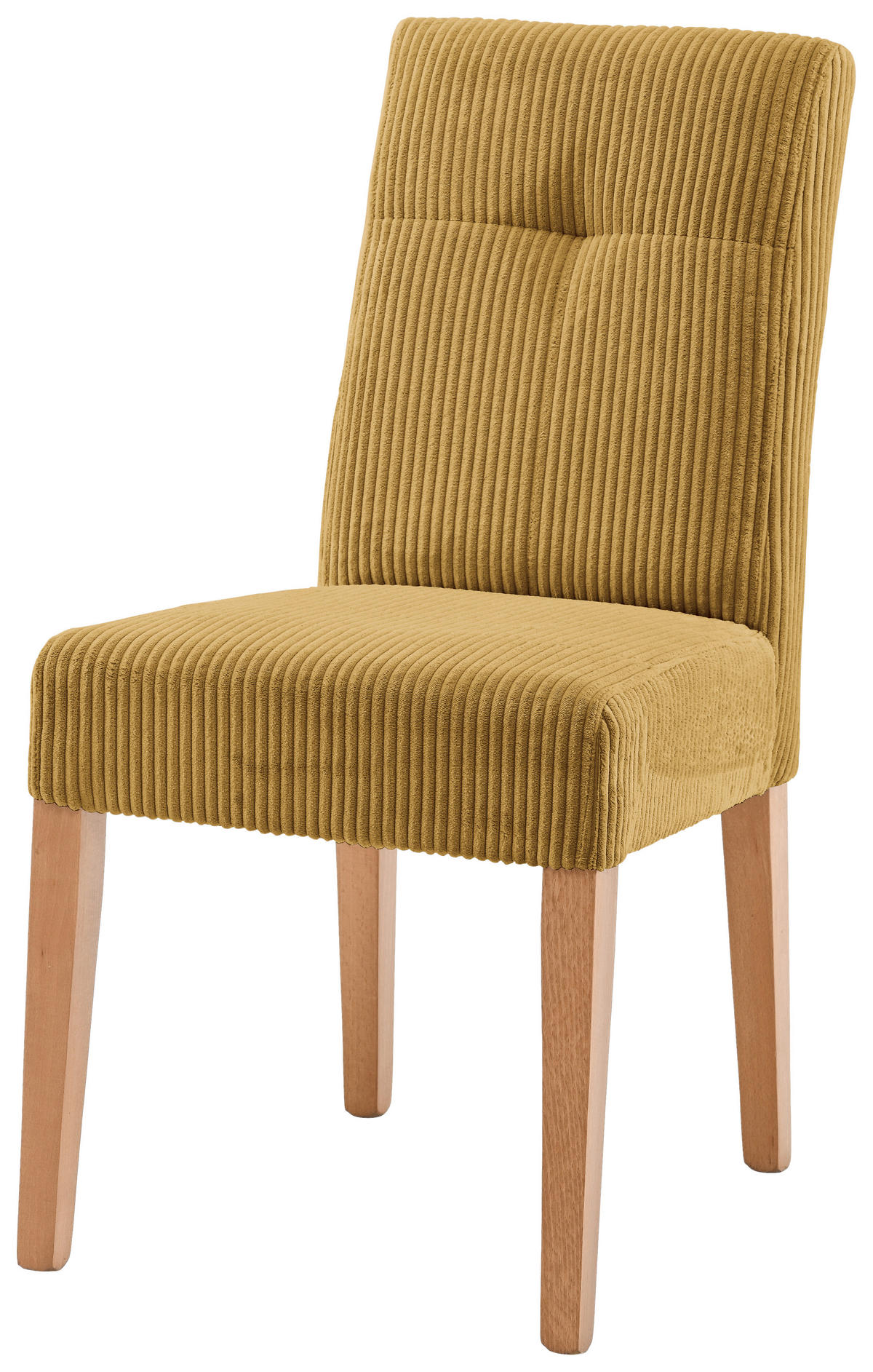 STUHL Cord Buchefarben, Currygelb Buche massiv  - Currygelb/Buchefarben, KONVENTIONELL, Holz/Textil (47,5/91,5/63cm) - home24