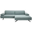 ECKSOFA in Flachgewebe Petrol  - Anthrazit/Petrol, Design, Textil (280/164cm) - Ambiente