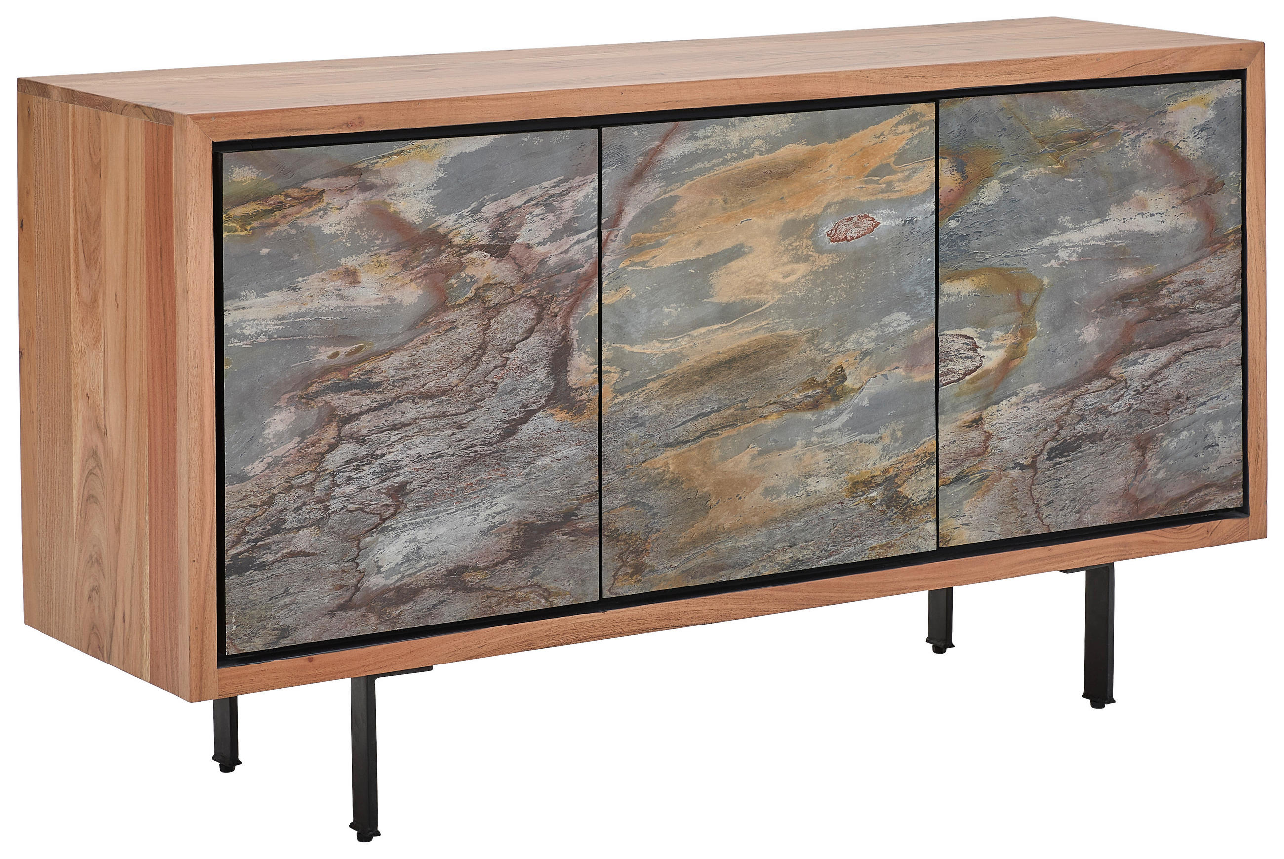 SIDEBOARD  140/76/40 cm  - Jadegrün/Schwarz, LIFESTYLE, Holz/Metall (140/76/40cm) - Livetastic