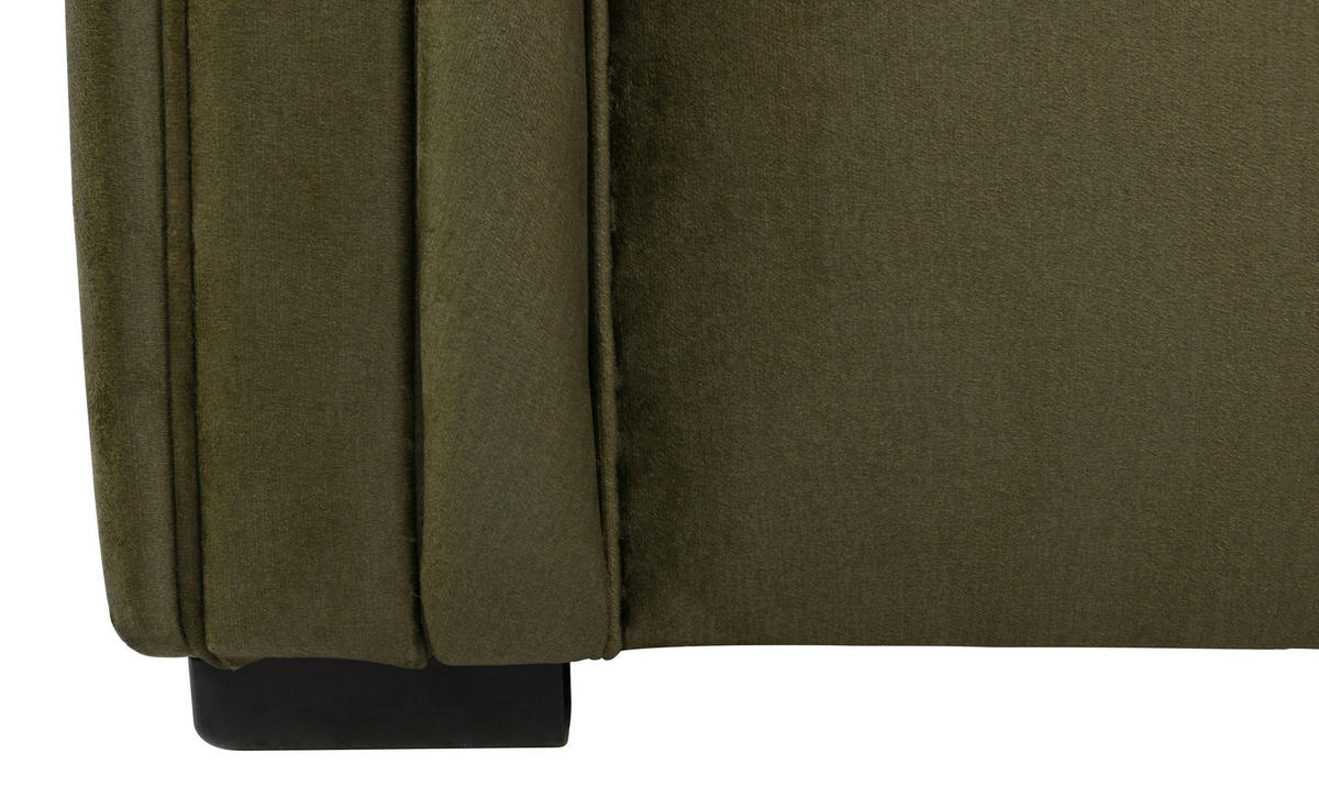 CHESTERFIELD-SESSEL in Velours Olivgrün  - Schwarz/Olivgrün, Design, Holz/Textil (114/78/91cm) - MID.YOU