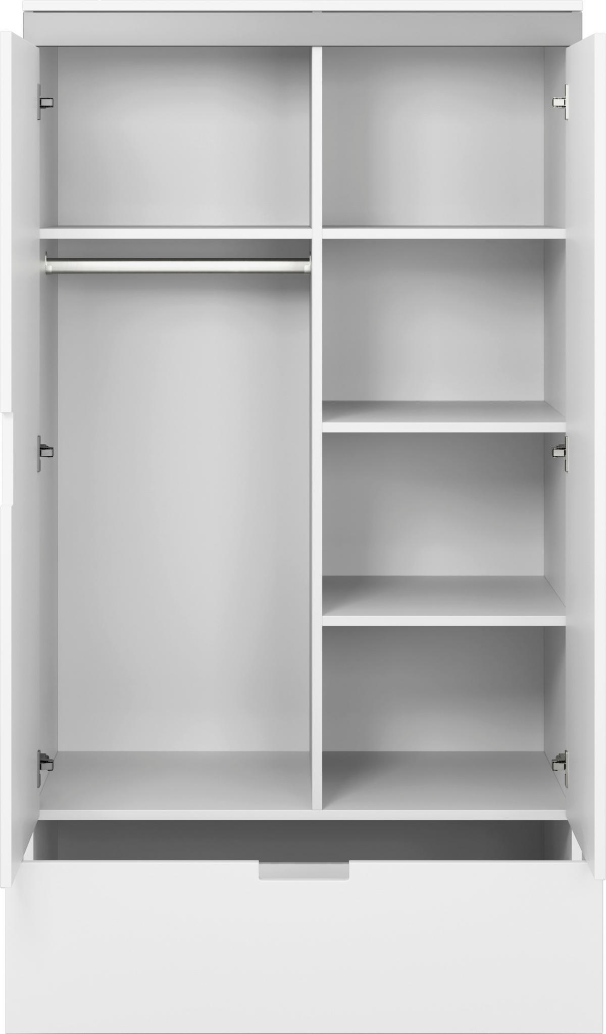 KINDERKLEIDERSCHRANK - Weiß/Grau, MODERN, Holzwerkstoff (100/182/57cm) - MID.YOU