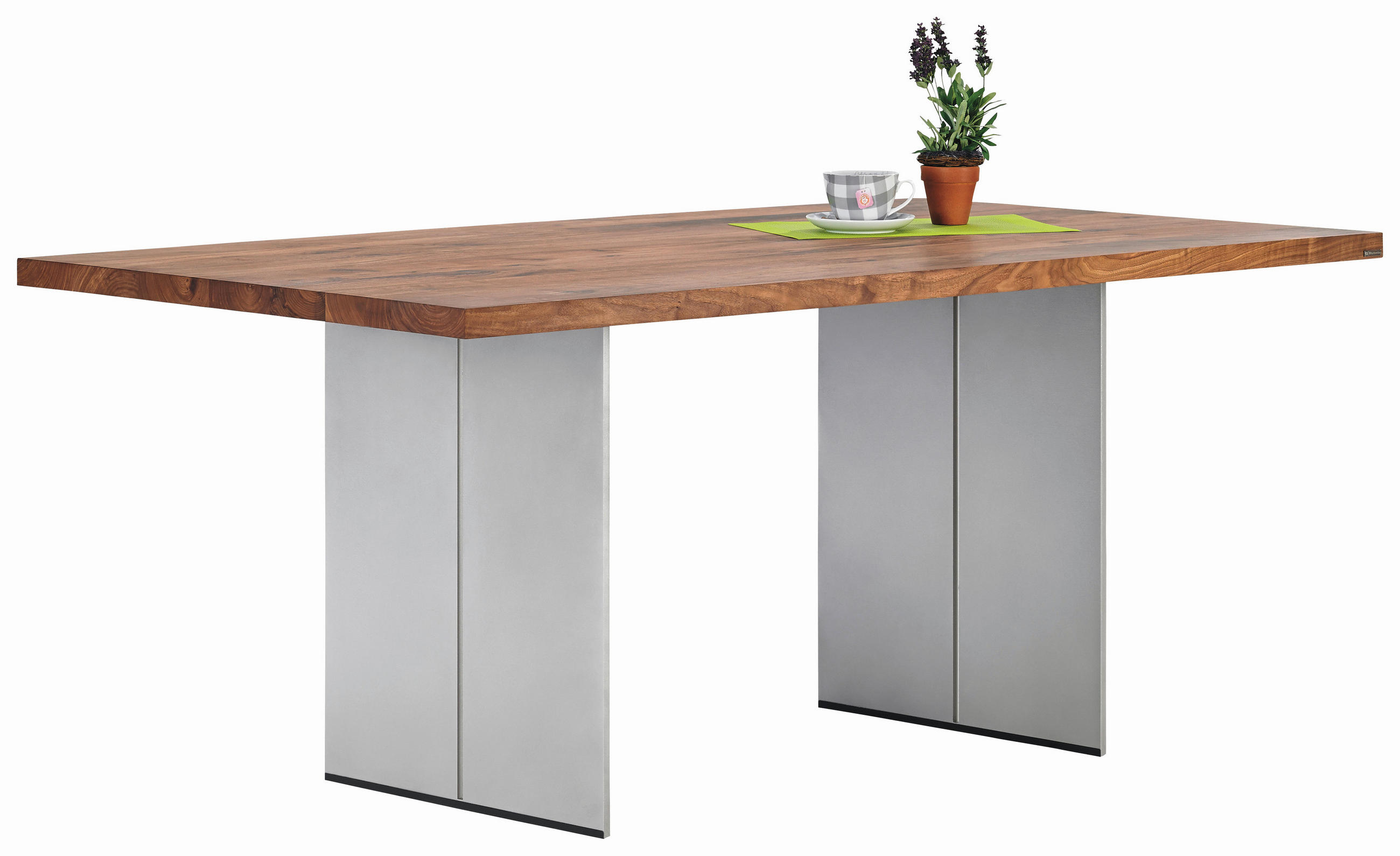 ESSTISCH Astnuss massiv rechteckig Nussbaumfarben  - Nussbaumfarben, Design, Holz/Metall (180/100/77cm) - Musterring