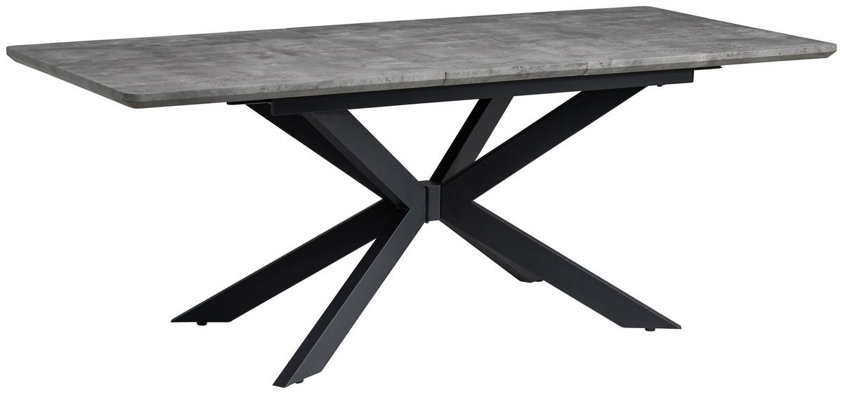 JÍDELNÍ STŮL, šedá, 160-200/76/90 cm - šedá/černá, Konvenční, kov/kompozitní dřevo (160-200/76/90cm) - MID.YOU