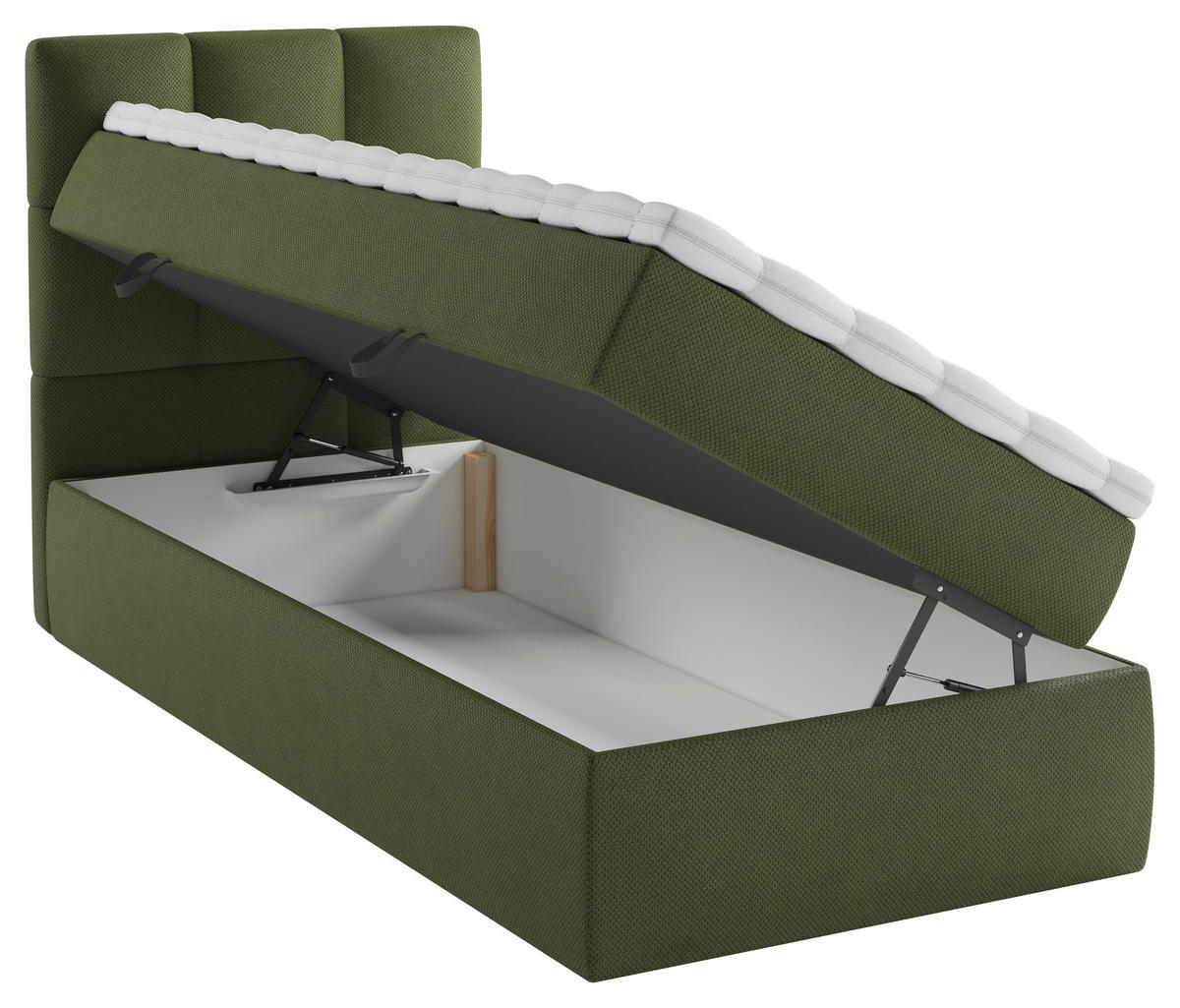 BOXBETT 90/200 cm  in Dunkelgrün  - Dunkelgrün/Schwarz, MODERN, Holz/Holzwerkstoff (90/200cm) - MID.YOU