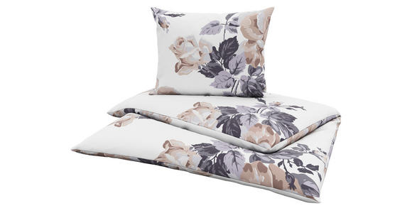 Bettwäsche Valia - Weiß/Grau, ROMANTIK / LANDHAUS, Textil - James Wood