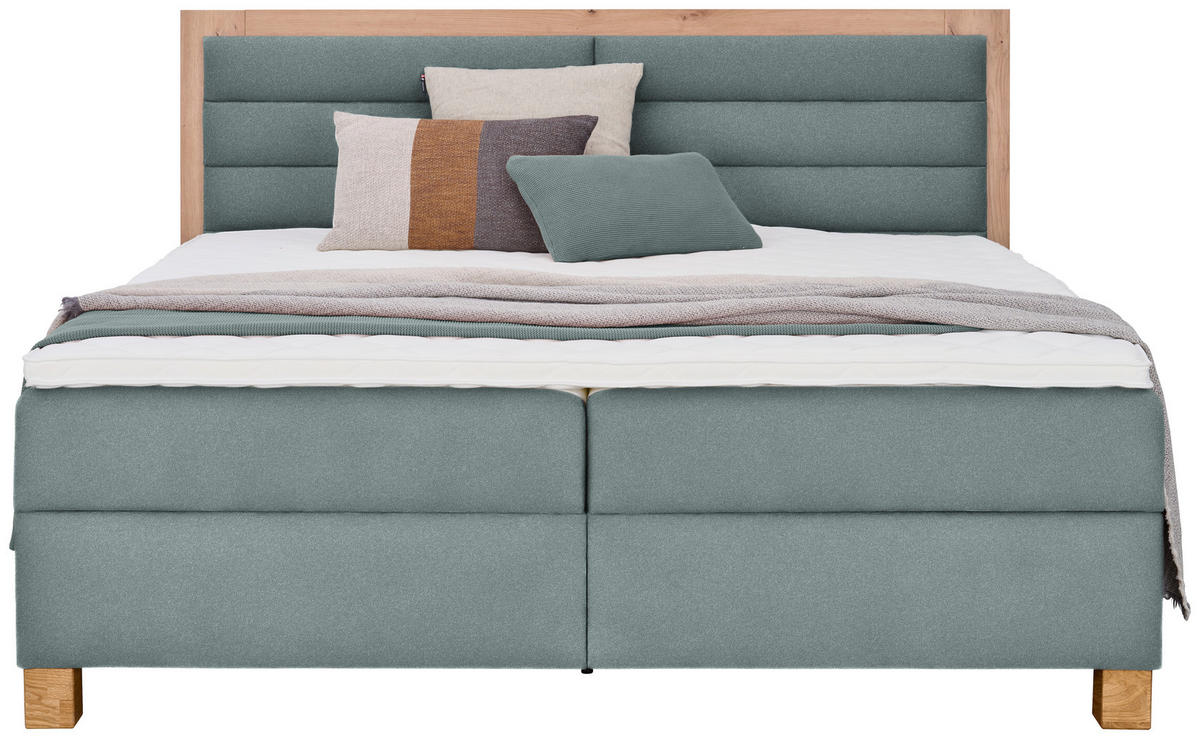 BOXBETT 180/200 cm  in Hellblau, Eiche Artisan  - Eiche Artisan/Hellblau, KONVENTIONELL, Holz/Textil (180/200cm) - Carryhome