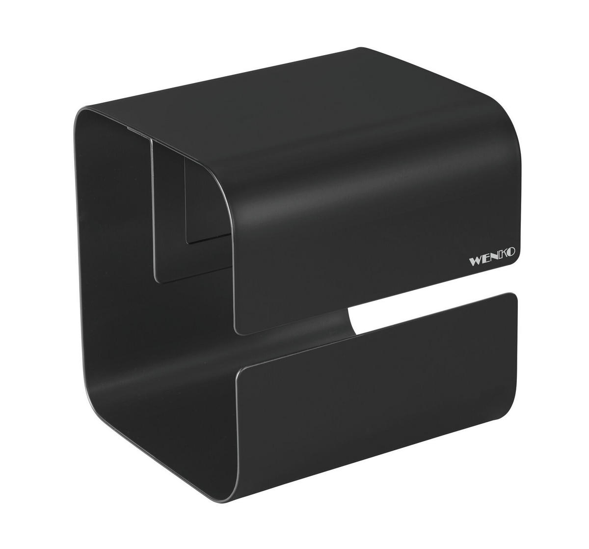 TOILETTENPAPIERHALTER - Schwarz, MODERN, Metall (14/14,5/13,7cm) - Wenko