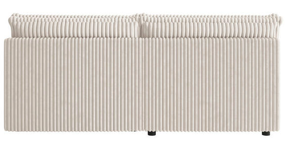 ECKSOFA Creme Cord Zierkissen, Rückenkissen, Schlaffunktion, Rücken echt  - Creme/Schwarz, MODERN, Kunststoff/Textil (153/200cm) - Xora