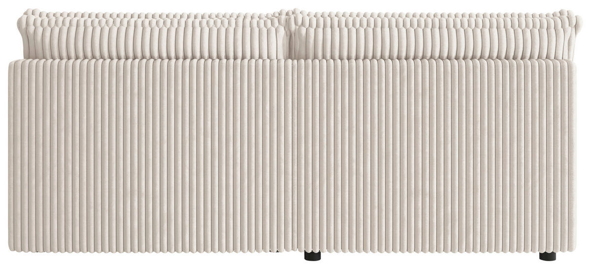 ECKSOFA Creme Cord Zierkissen, Rückenkissen, Schlaffunktion, Rücken echt  - Creme/Schwarz, MODERN, Kunststoff/Textil (153/200cm) - Xora