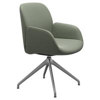 ARMLEHNSTUHL  in Aluminium Echtleder pigmentiert  - Grün, MODERN, Leder/Metall (54/91/59cm) - Stressless