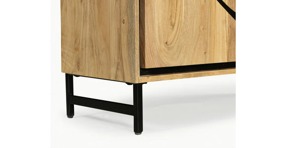 KOMMODE  in 100/115/40 cm  - Schwarz/Akaziefarben, Design, Holz/Metall (100/115/40cm) - Ambia Home