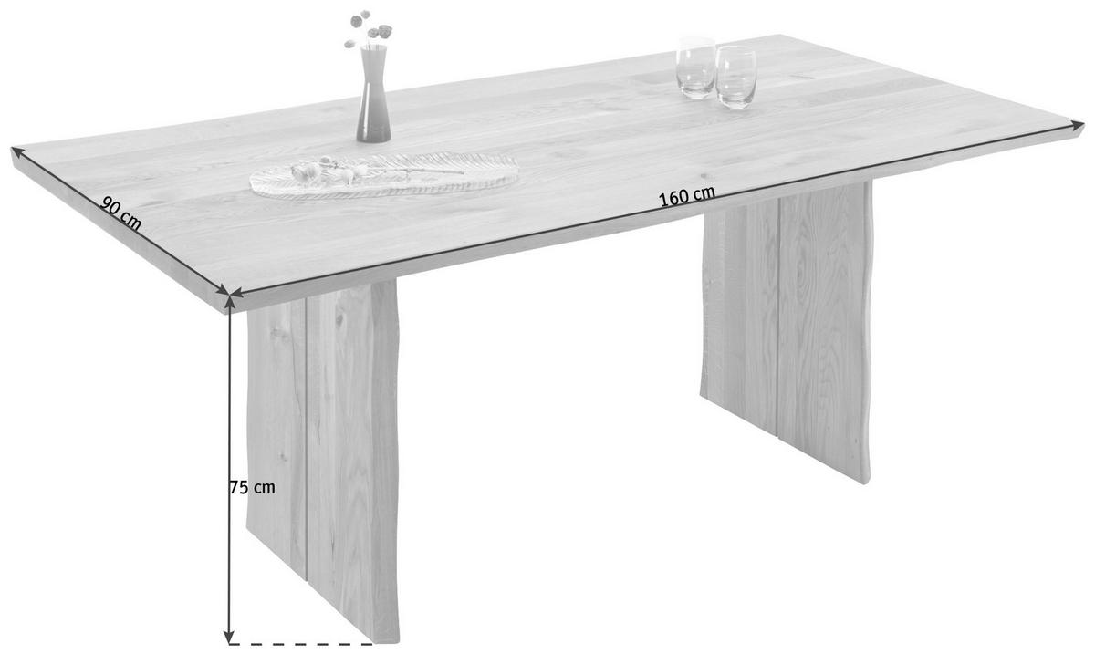 ESSTISCH in Holz 160/90/74 cm  - Eichefarben, Natur, Holz (160/90/74cm) - Linea Natura