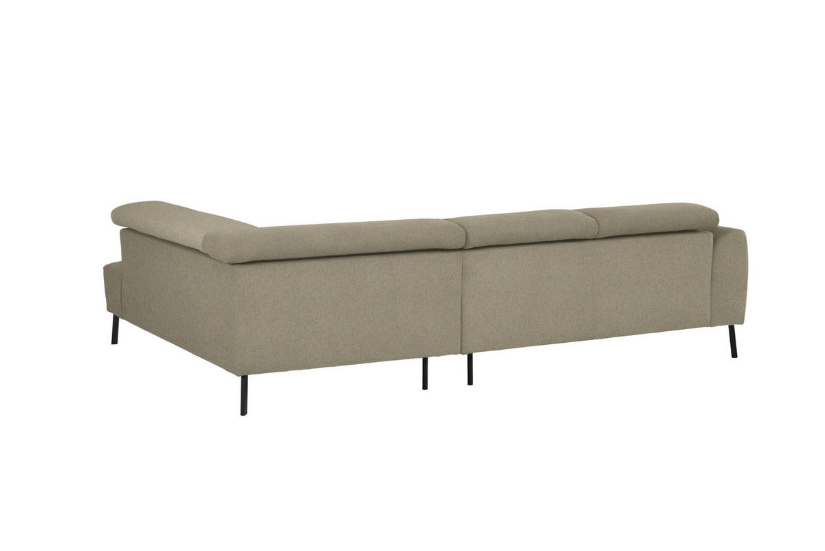 ECKSOFA in Chenille Beige  280/205 cm  - Beige/Schwarz, Design, Textil/Metall (280/205cm) - Xora