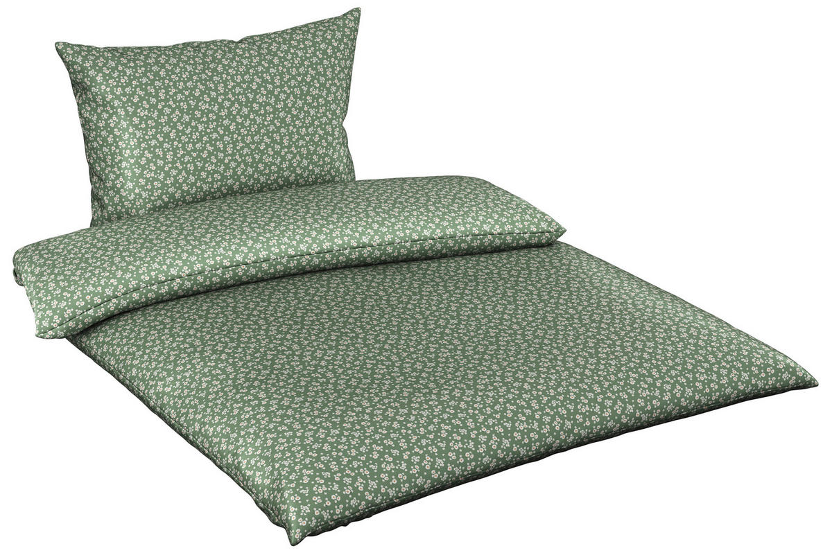 POVLEČENÍ, satén, zelená, 140/200 cm - zelená, Konvenční, textil (140/200cm) - Esposa