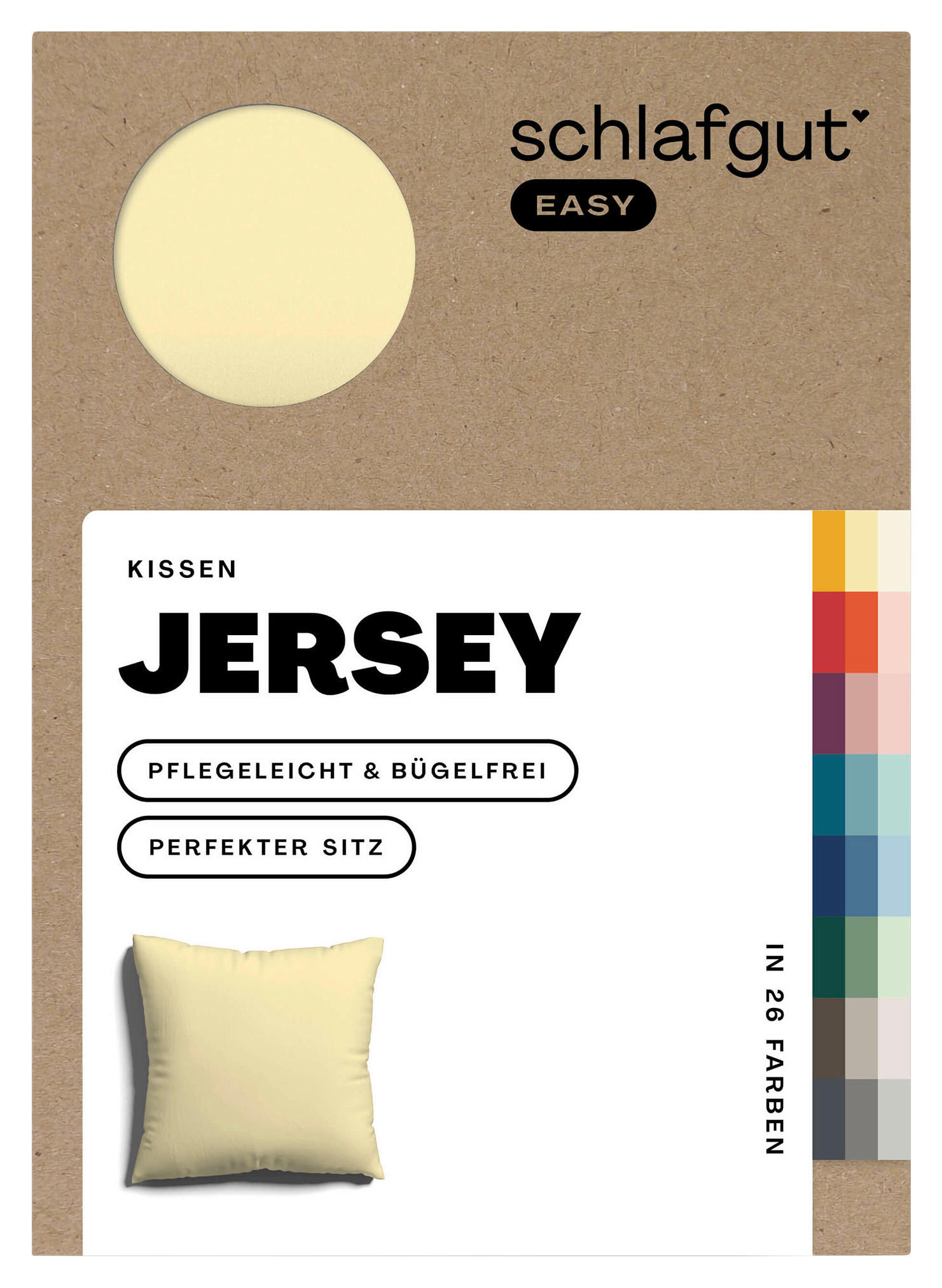KOPFKISSENBEZUG EASY JERSEY 80/80 cm  - Gelb, Basics, Textil (80/80cm) - Schlafgut