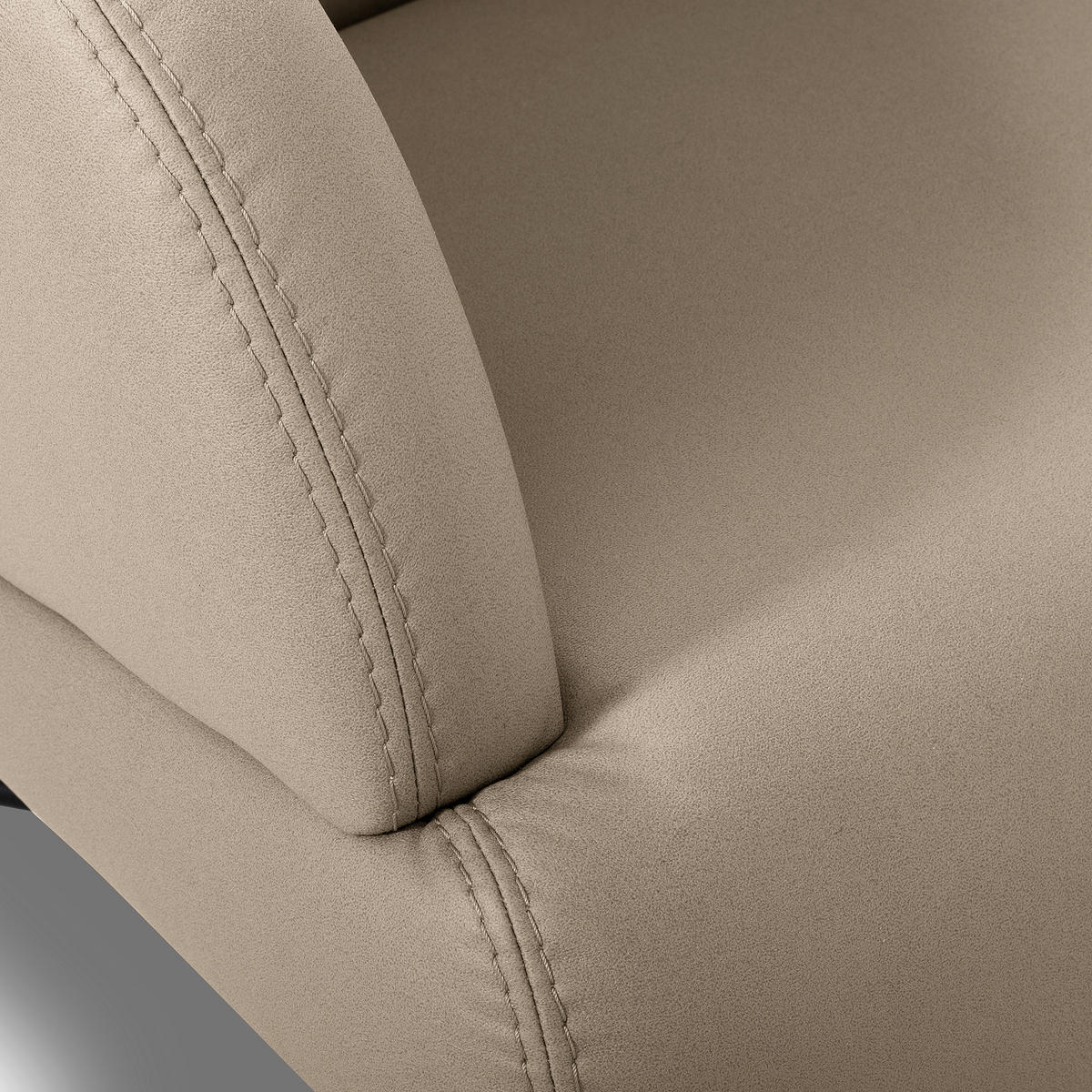 SESSEL in Lederlook Beige  - Beige/Schwarz, Design, Textil/Metall (67/87/74cm) - Livetastic