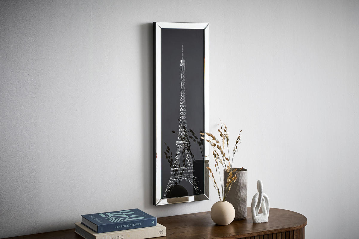 WANDSPIEGEL 30,5/90,5/3,5 cm    in rechteckig  - Klar/Schwarz, Design, Glas/Holzwerkstoff (30,5/90,5/3,5cm) - MID.YOU