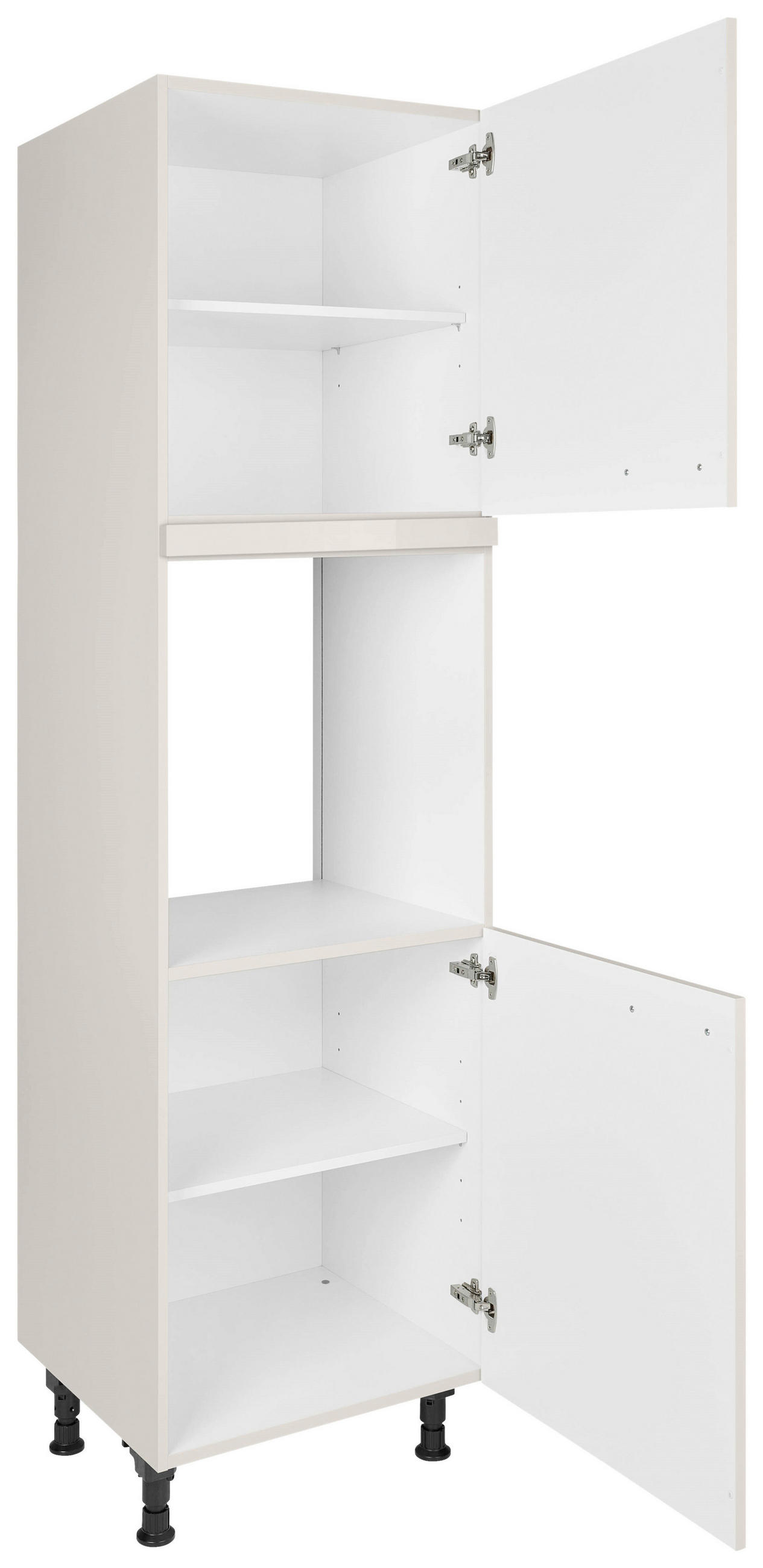 GERÄTEUMBAUSCHRANK 60/216,6/58 cm in Hellgrau - Edelstahlfarben/Hellgrau, MODERN, Holzwerkstoff/Metall (60/216,6/58cm) - Nobilia