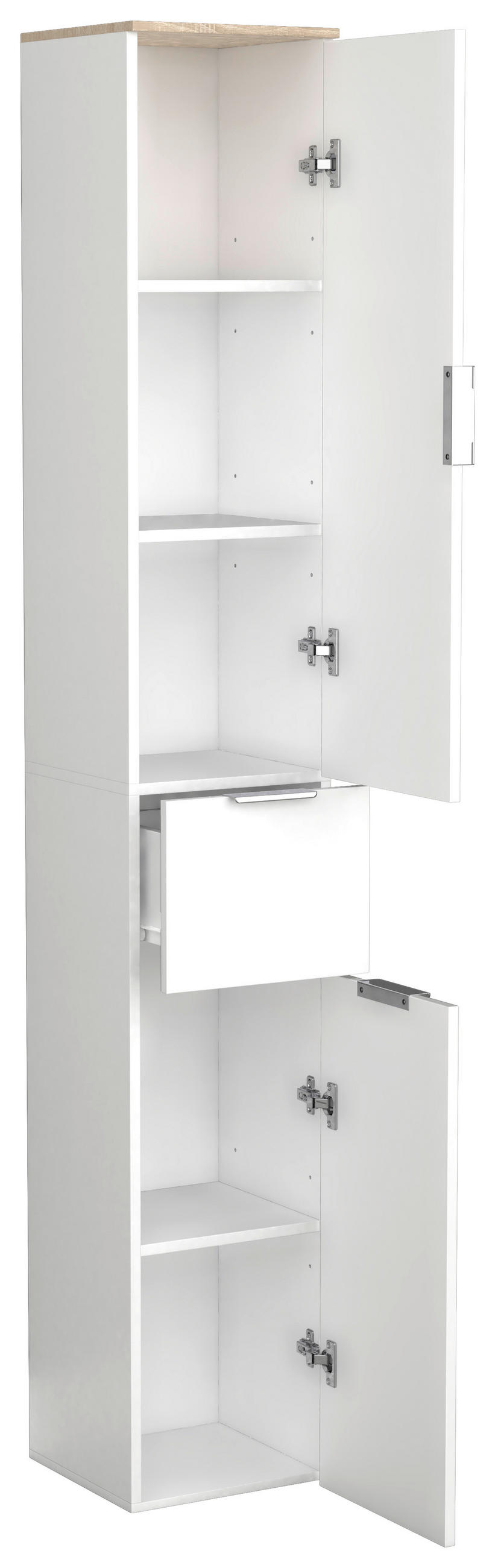 HÖGSKÅP  - vit/Sonoma ek, Modern, trämaterial (30/190/30cm) - MID.YOU