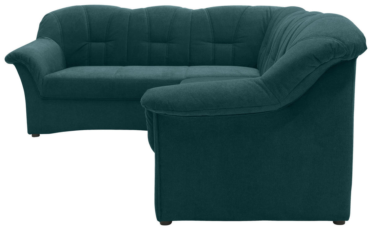 ECKSOFA Petrol Mikrofaser  - Petrol/Schwarz, KONVENTIONELL, Kunststoff/Textil (192/243cm) - MID.YOU