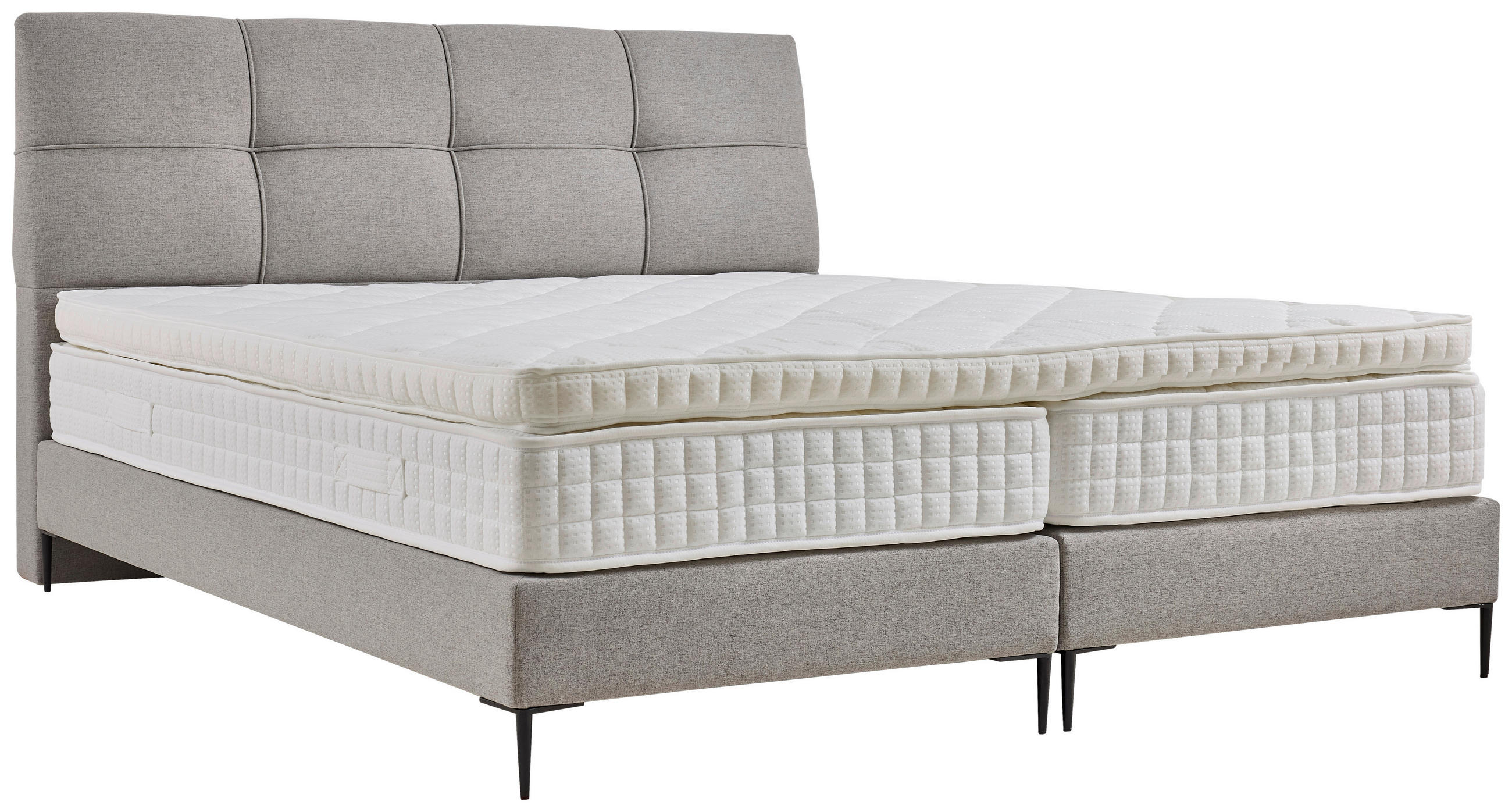 MID.YOU POSTEL BOXSPRING, 180/200 cm, textil, kompozitní dřevo, šedá