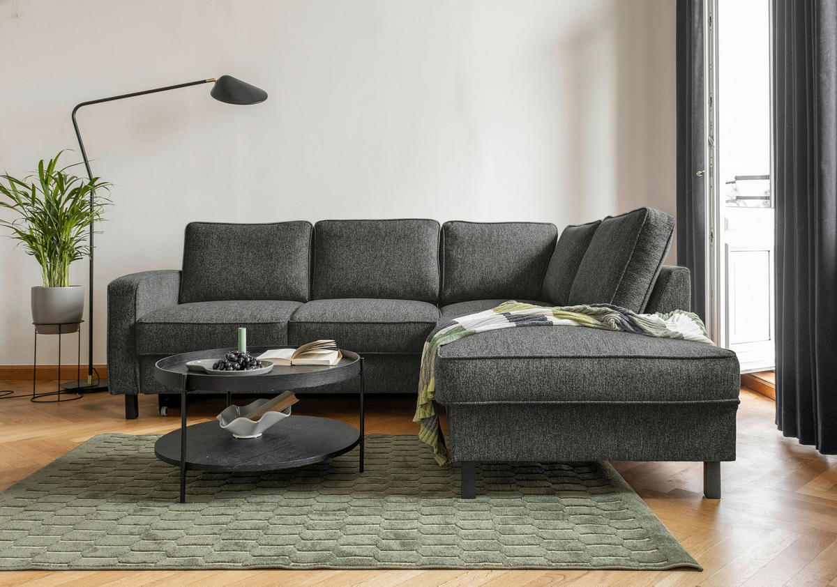 COLțAR textil gri închis  - gri închis/negru, lemn/textil (233/198cm) - MID.YOU