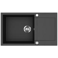 SPÜLE MILA104BL  - Schwarz, Basics, Stein (86/20/50cm) - Visiona