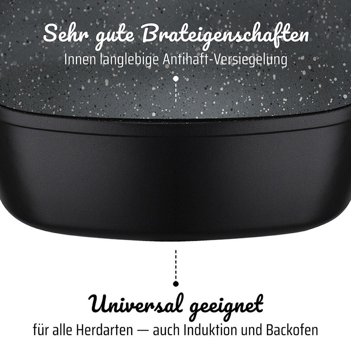 SERVIERPFANNE GOURMET GRANIT  - Schwarz, Basics, Metall (24cm) - GSW