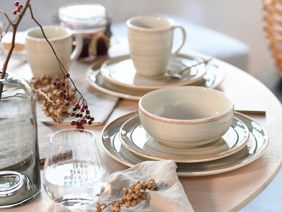 KOMBISERVICE Caoba 16-teilig  - Sandfarben/Creme, Basics, Keramik - Creatable