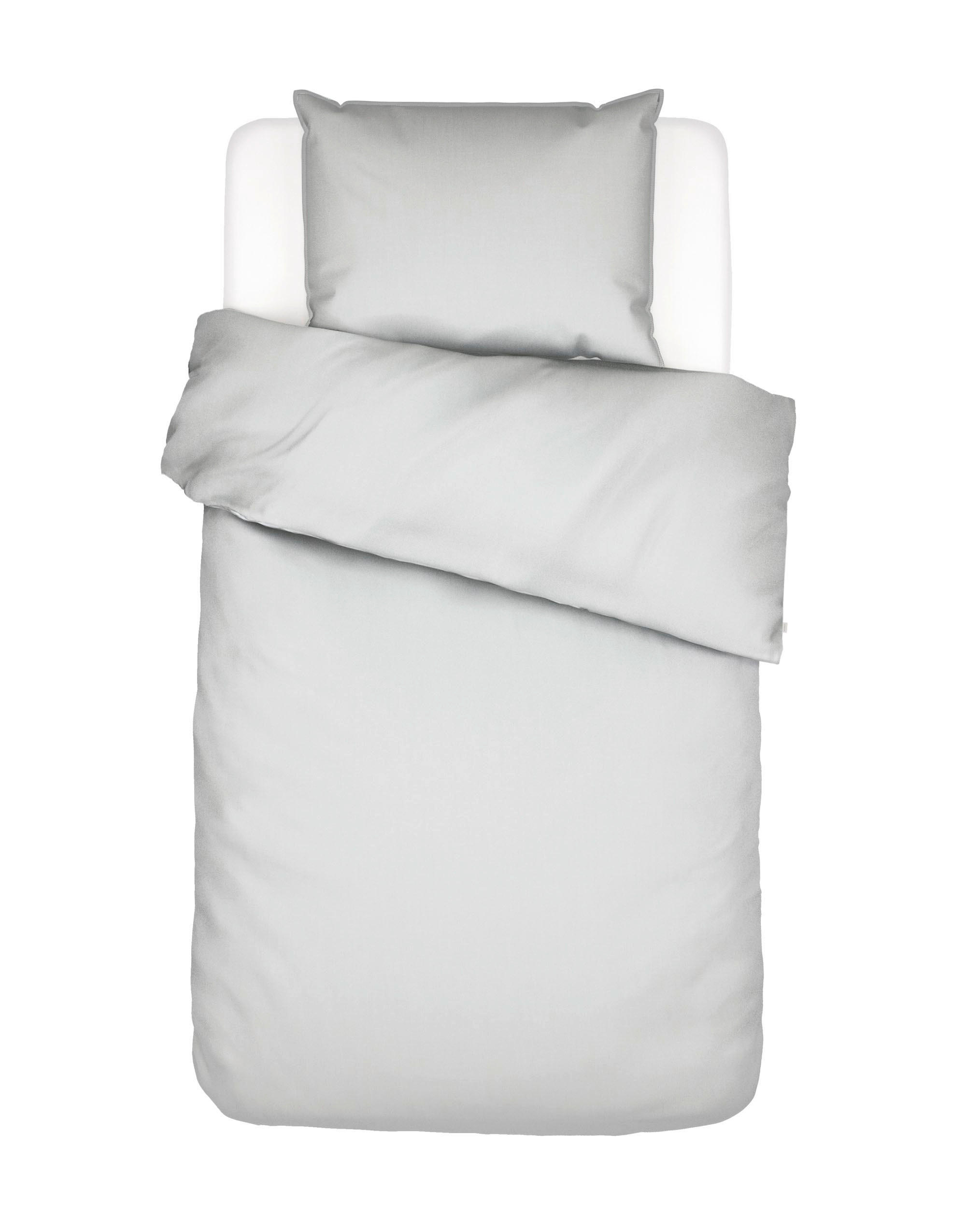 BETTWÄSCHE Minte Satin 135/200 cm  - Hellgrau, Basics, Textil (135/200cm) - Essenza