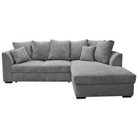 ECKSOFA in Cord Hellgrau  - Hellgrau/Schwarz, Design, Kunststoff/Textil (259/174cm) - Cantus