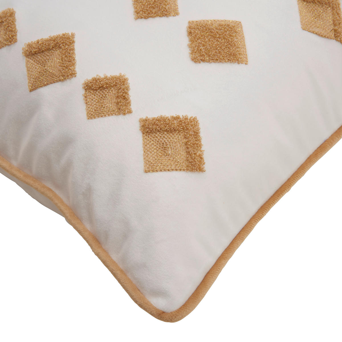 KISSENHÜLLE RHOMBUS 45/45 cm  - Goldfarben/Weiß, Design, Textil (45/45cm) - Novel