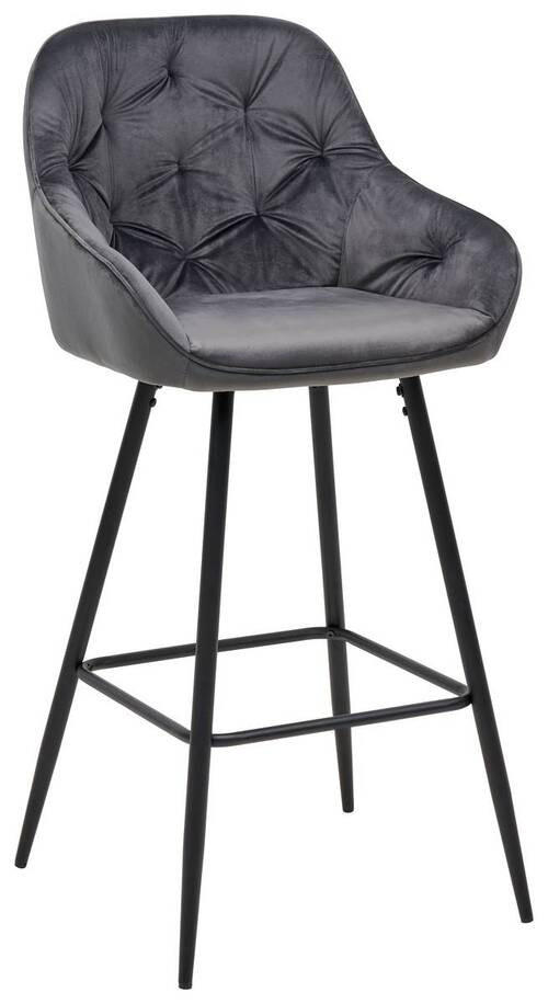 BAROVÁ STOLIČKA, sivá - čierna/sivá, Design, kov/textil (55/107/53cm) - Carryhome