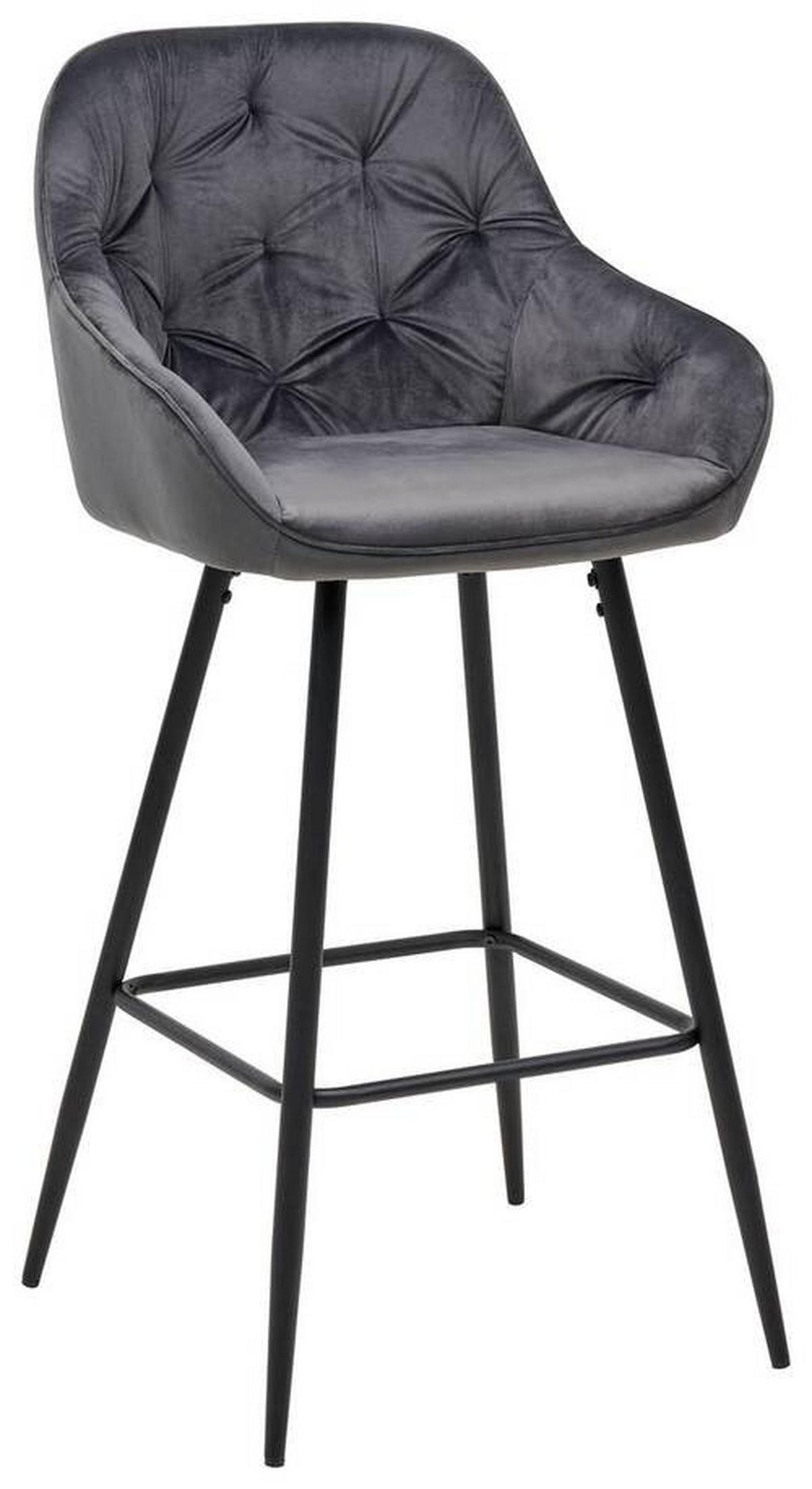 BARHOCKER in Metall, Textil Grau  - Schwarz/Grau, Design, Textil/Metall (55/107/53cm) - Carryhome