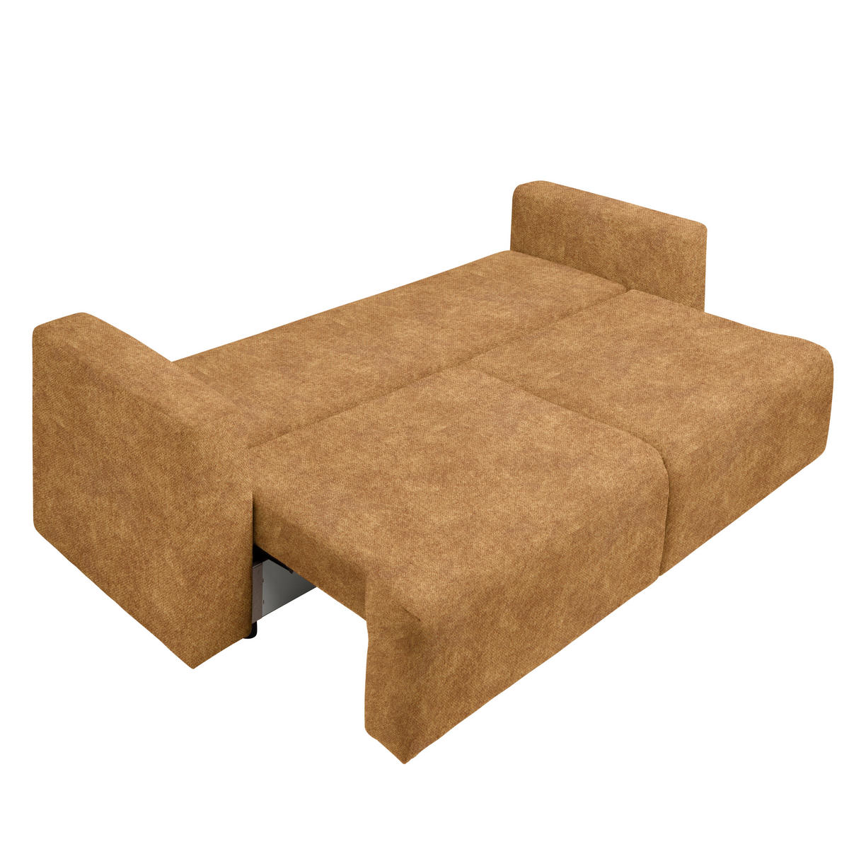 SCHLAFSOFA  mit Stoffauswahl, Schlafen auf Sitzhöhe, Rücken echt Velours Currygelb  - Currygelb/Schwarz, Design, Kunststoff/Textil (250/92/105cm) - Carryhome