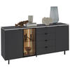 SIDEBOARD Anthrazit  186,2/98,1/46 cm  - Anthrazit/Schwarz, Design, Glas/Holz (186,2/98,1/46cm) - Dieter Knoll