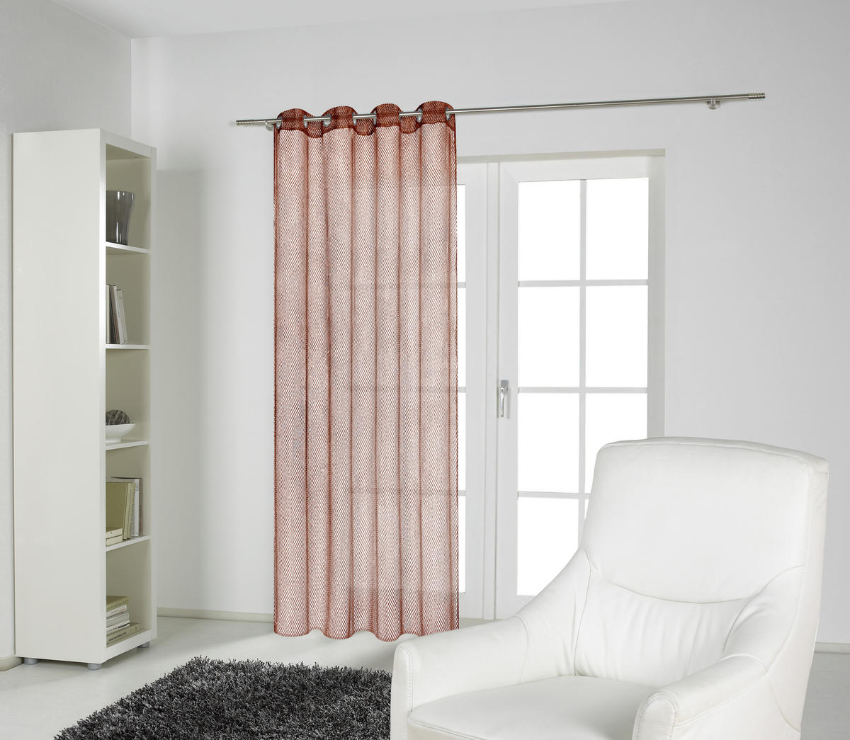 ZAVESA SA KARIKAMA bakarna - bakarna, Dizajnerski, tekstil (140/245cm) - Esposa