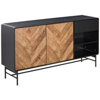 SIDEBOARD  in 160/82/40 cm  - Eichefarben/Schwarz, MODERN, Holzwerkstoff/Metall (160/82/40cm) - MID.YOU