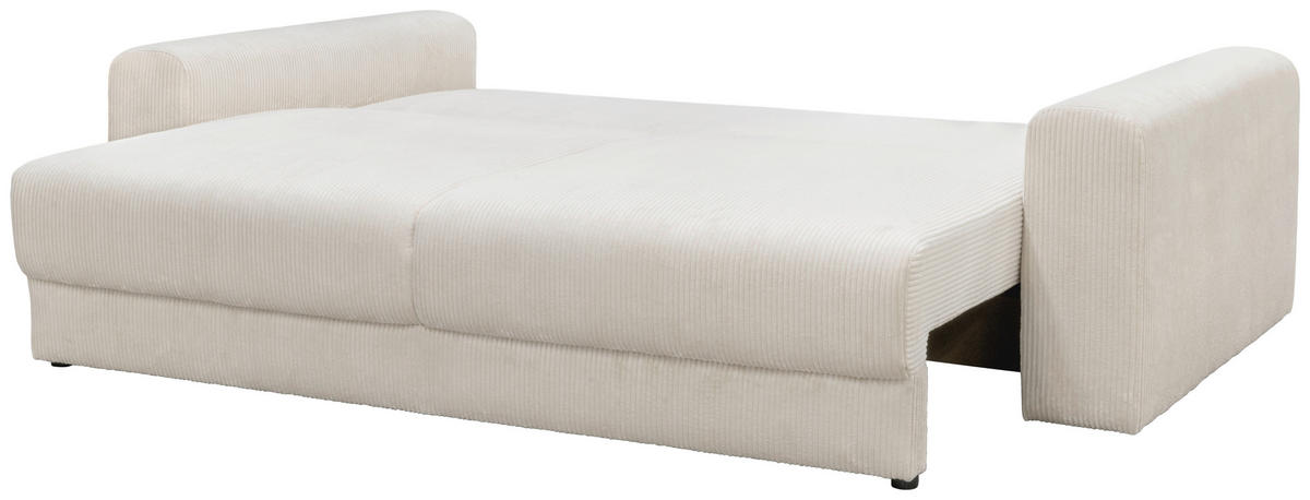 3-SITZER-SOFA MEGA Cord Creme  - Creme/Schwarz, Design, Textil (252cm) - MID.YOU