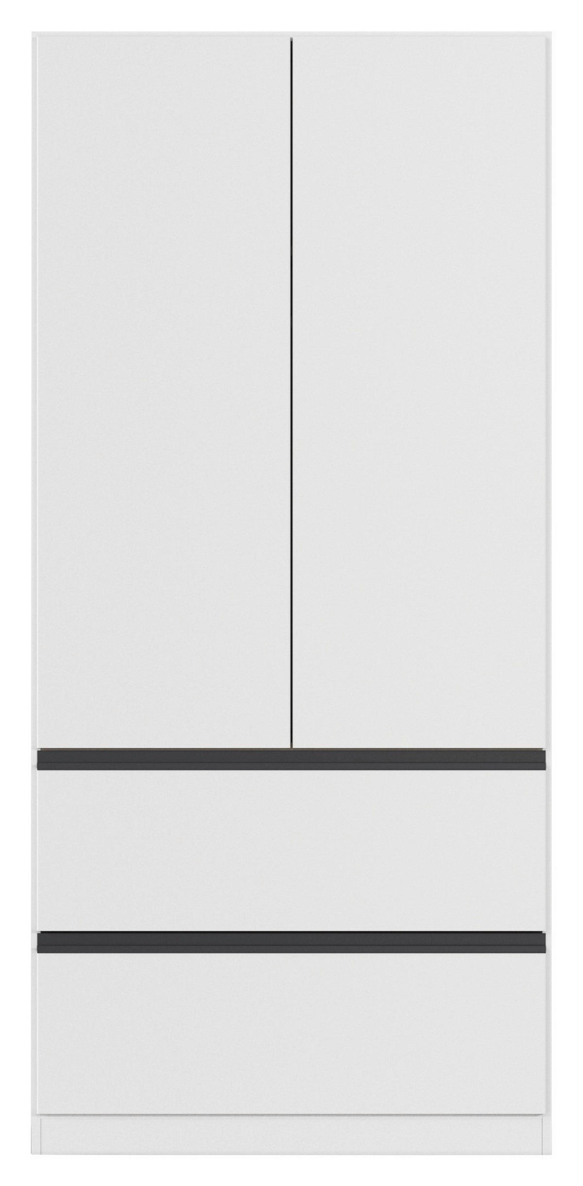 DREHTÜRENSCHRANK in Weiss  - Weiss/Grau, Modern, Holzwerkstoff (91/197/54cm) - Rauch Möbel