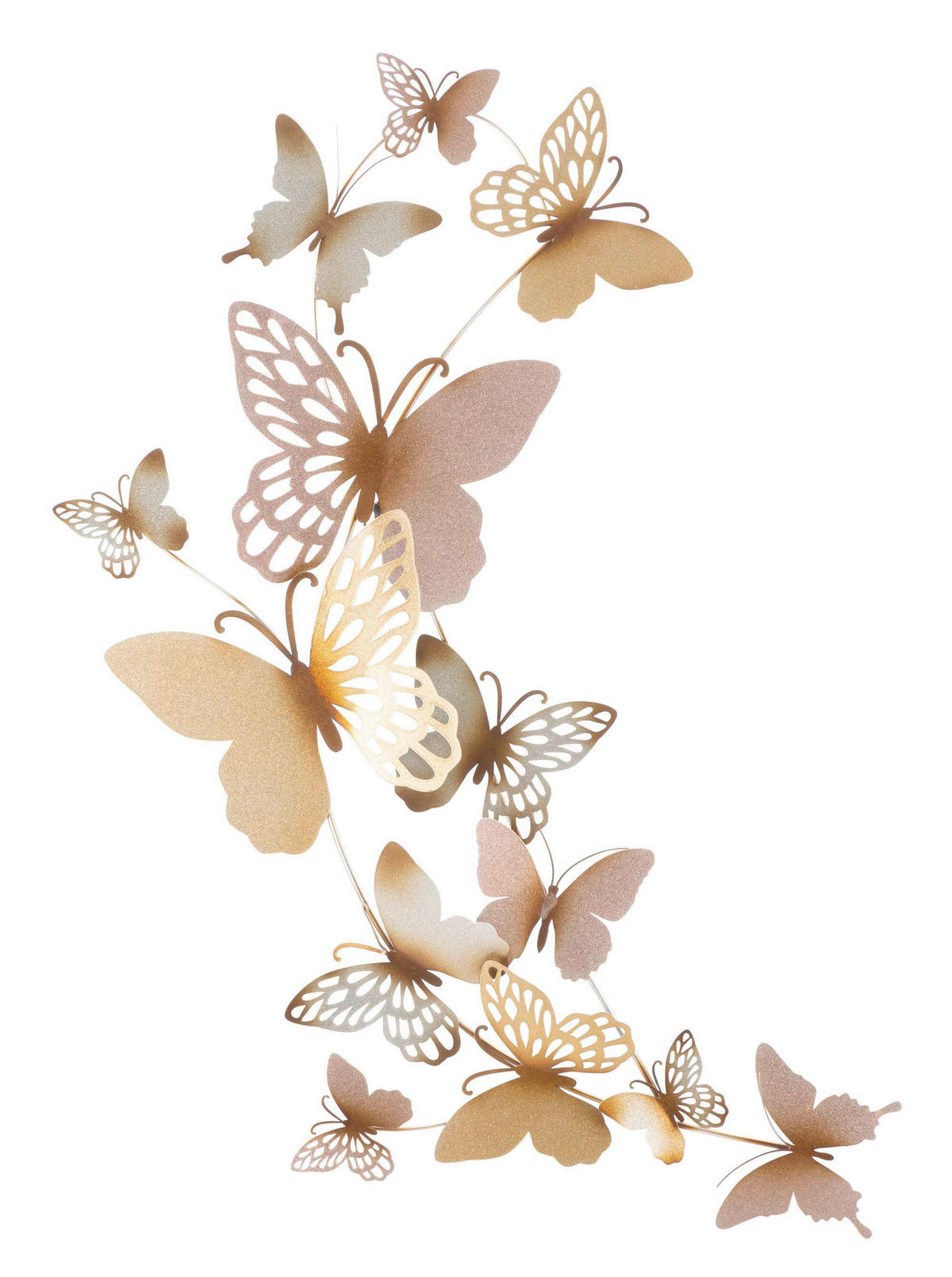 WANDDEKO  59.5/115/4 cm   - Goldfarben/Rosa, Basics, Metall (59.5/115/4cm)