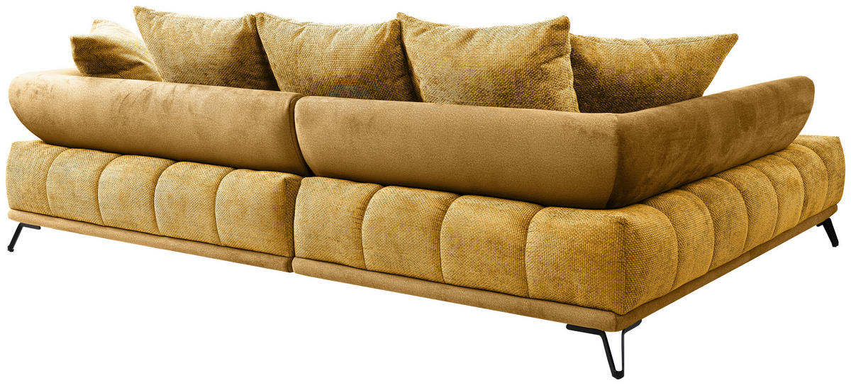 ECKSOFA Chenille Currygelb  - Currygelb/Schwarz, Modern, Textil/Metall (184/262cm) - MID.YOU