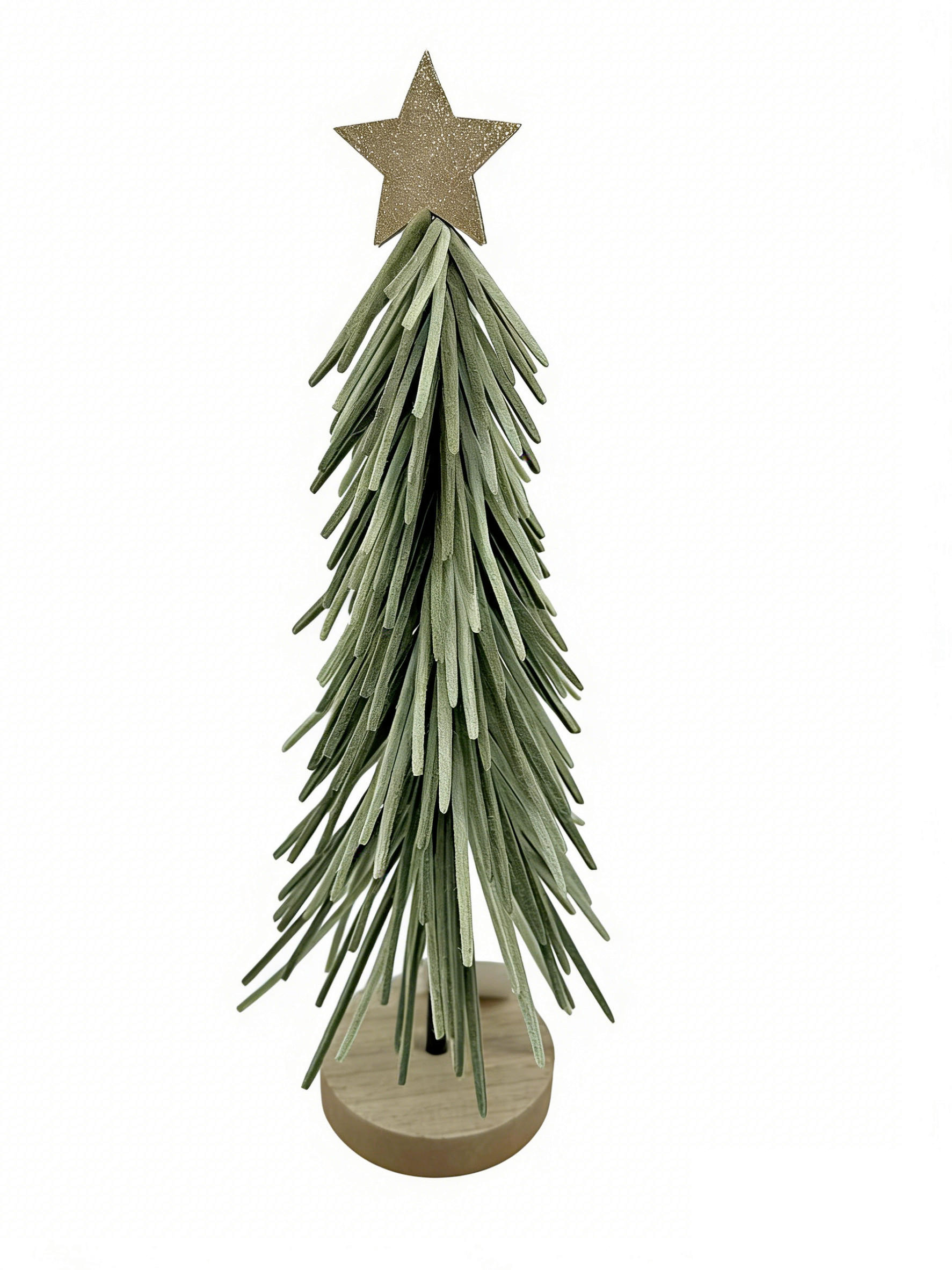 DEKORATIONSTRÄD  - ljusgrön/mörkgrön, Natur, metall/trä (12/50cm) - X-Mas