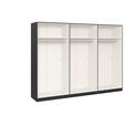 DREHTÜRENSCHRANK  in Anthrazit, Schwarz  - Edelstahlfarben/Anthrazit, Design, Glas/Holzwerkstoff (303/215/59cm) - Carryhome